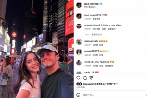 乐鱼尊享-‍‍❤️俊男靓女！内维斯晒与明星女友夜游纽约合照